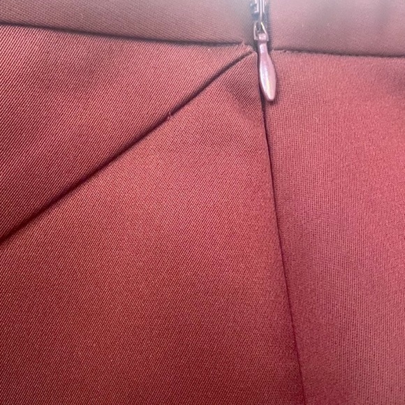 NWOT Women’s & Other Stories Cranberry Color Front Slit with Insert Lined Skirt - Picture 6 of 9